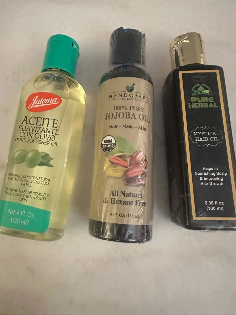 100% Pure Jojoba Oil  olive oil ,mystical -oil Natural Hair & Skin Care